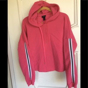 Rue 21 Cropped hoodie stripe sweatshirt💞Size 1X
